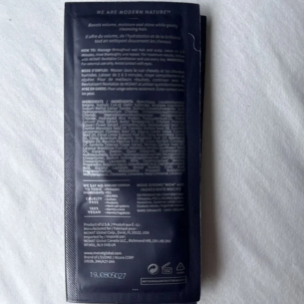 3 MONAT Revive Shampoo Travel Size .34 Fl Oz USA 1